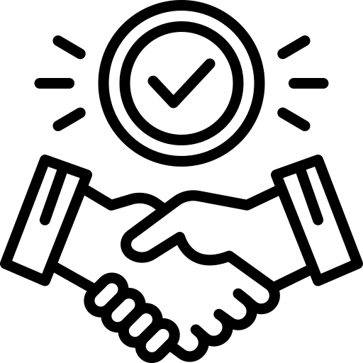 Pictogramme d’un badge avec un check pour symboliser une équipe disponible chez Atlantide Voyages.
