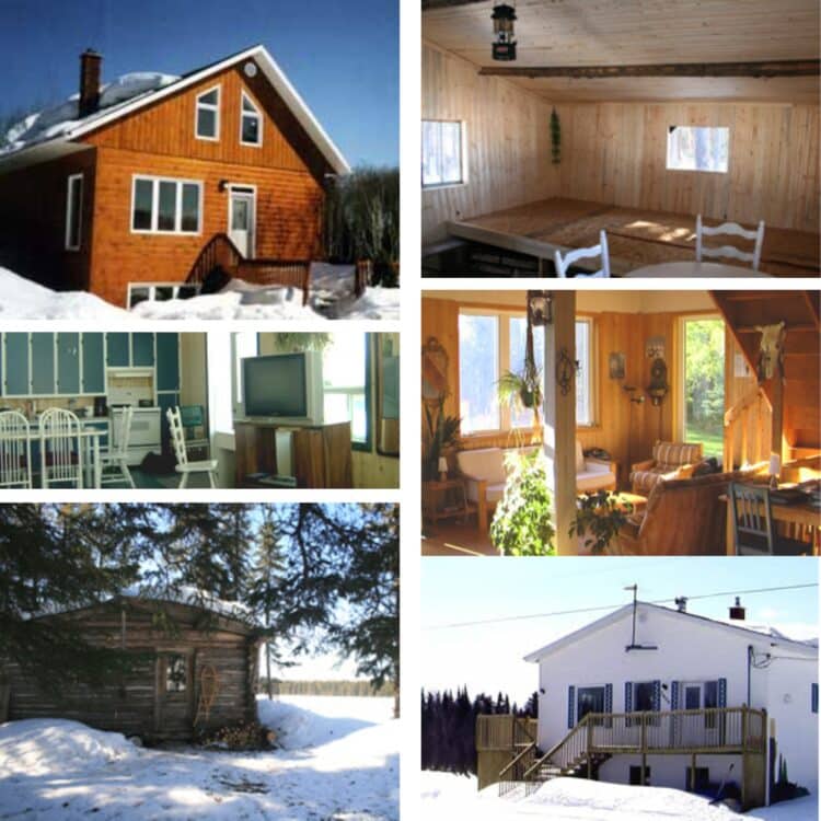 Montage de photos illustrant les hébergements du séjour Hiver Boréal au Québec.