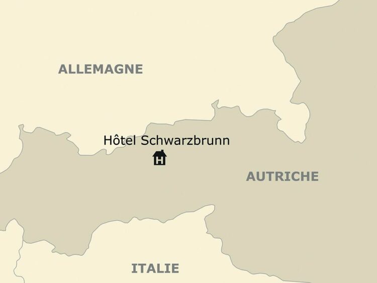 Carte indiquant la localisation de l'hôtel Schwarzbrunn au Tyrol, Autriche