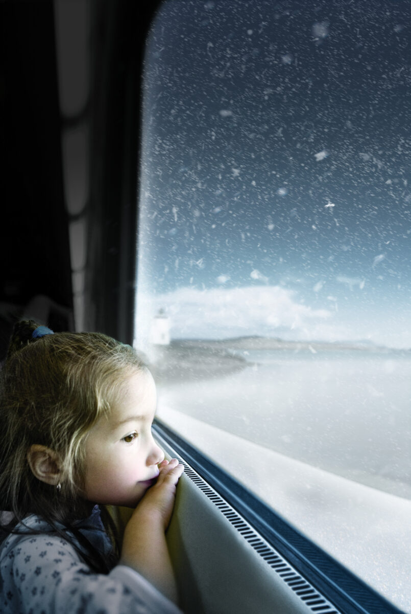 Paysages hivernaux du Canada observés depuis la fenêtre du train Le Canadien