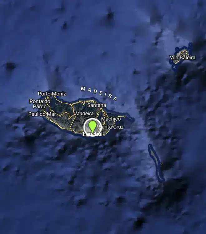 Localisation de Funchal et de l'île de Madère pour un séjour randonnée de 8 jours