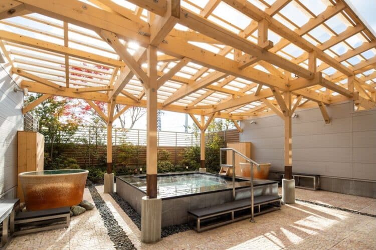 Espace de détente avec bain au Fuji Kawaguchiko Resort