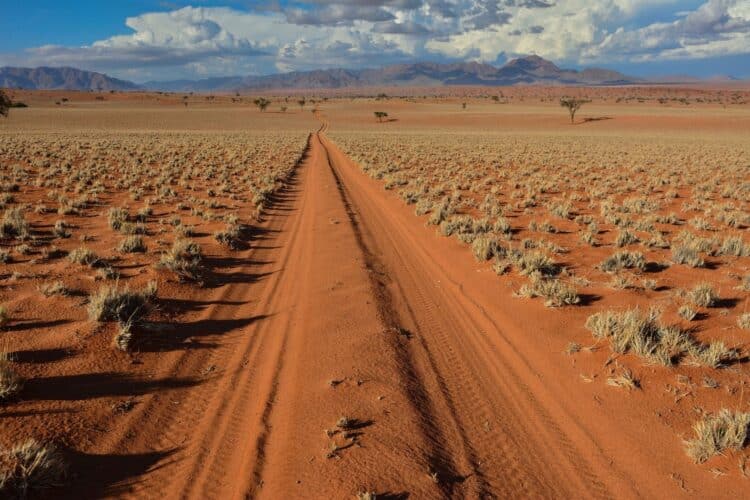 route dans désert Namibie paysage aride