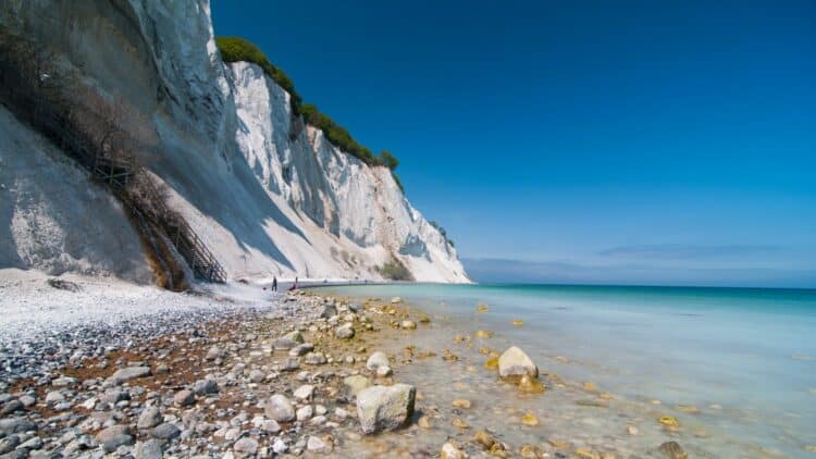 Falaises blanches de Møns Klint dominant la mer Baltique au Danemark.
