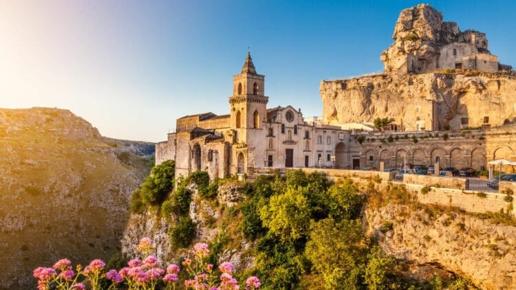 Vue sur les Sassi de Matera en Basilicate au sud de l’Italie.